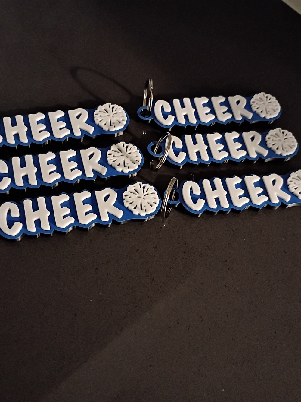 Cheer Blue and White Keychains - Picture 3 of 3